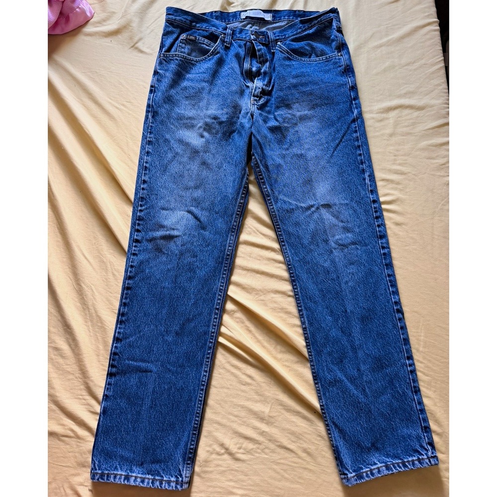 Lee Mens Regular Fit Straight Leg Blue Medium Wash Denim Jeans 5-Pocket